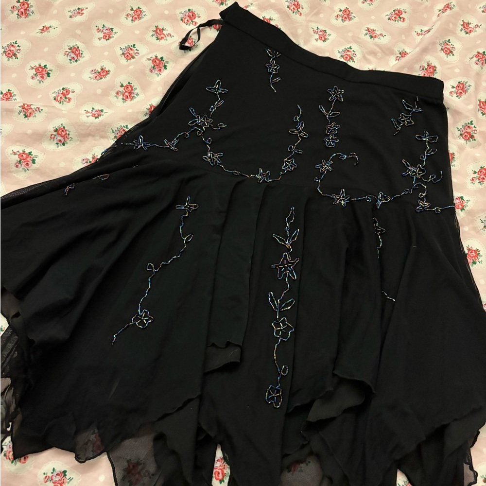 Embroidered Black Skirt (vintage)